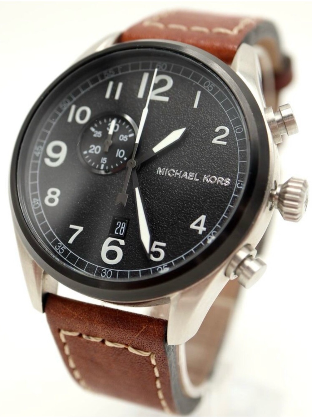 Michael Kors Hangar Mens 45mm
Chronograph Watch Brown Leather
MK7068